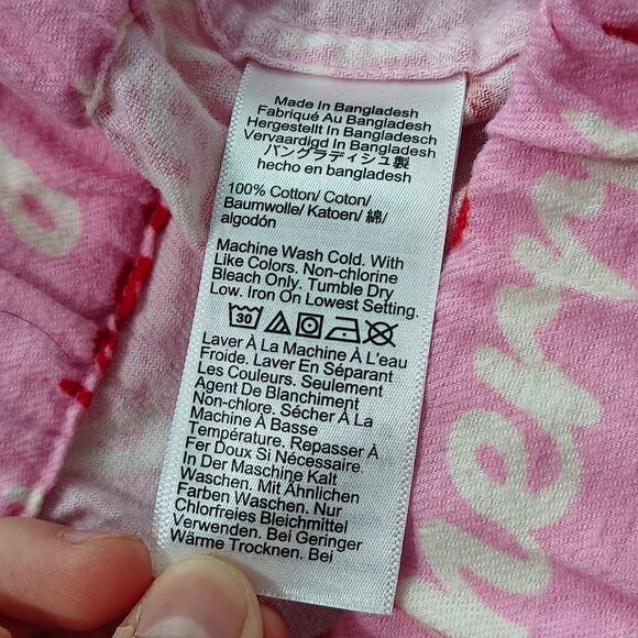 J Crew Pink Red White Merry Holiday Pajama Set Lounge Womens Medium - Picture 5 of 9